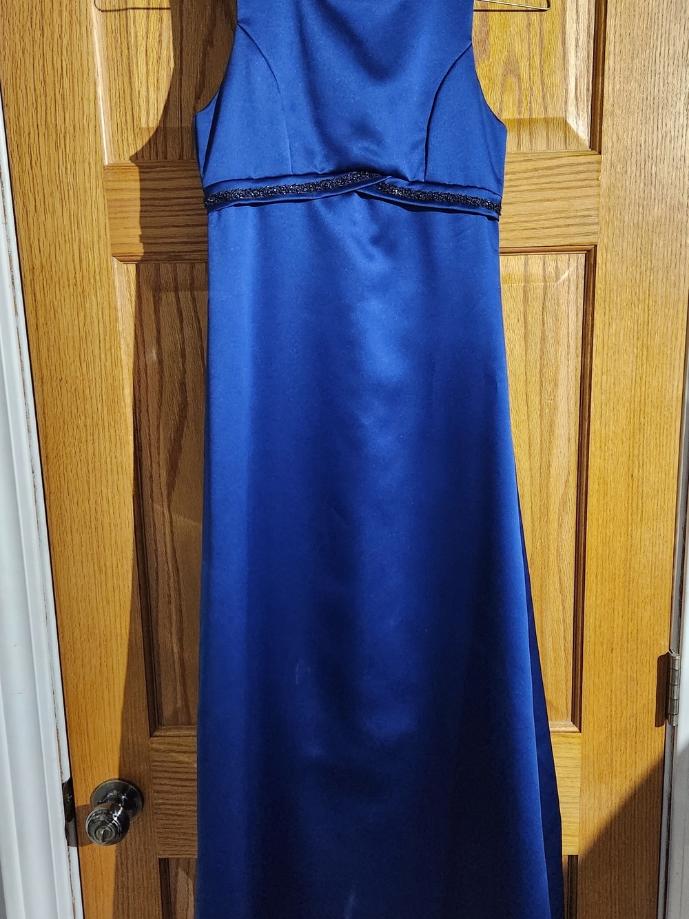 Navy/Royal Blue Satin Evening Dress/Junior Bridesmaid Dress
